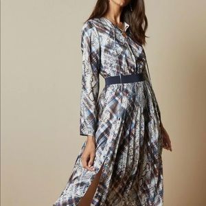 Ted Baker Blue & Cream Printed Maxi Dress